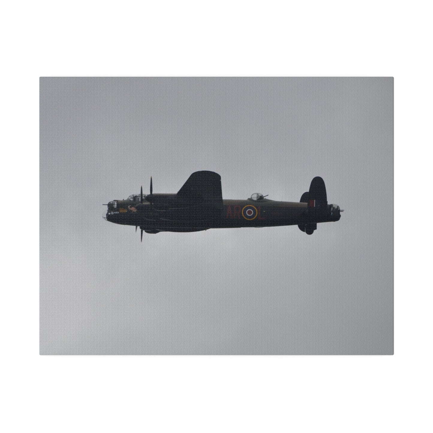 Memorial Flight Avro Lancaster Flying From The Right With Side View, Matte Canvas, Stretched, 0.75" - The Trio Synergize Group