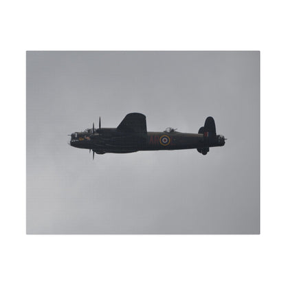 Memorial Flight Avro Lancaster Flying From The Right With Side View, Matte Canvas, Stretched, 0.75" - The Trio Synergize Group