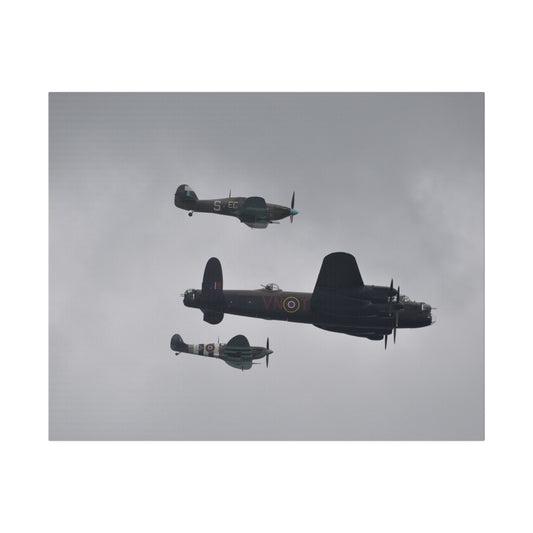 Memorial Flight Flying With A Side View In Formation Canvas - The Trio Synergize Group