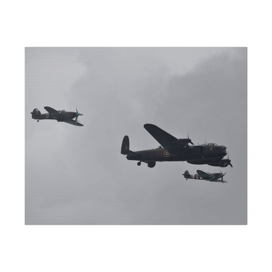 Memorial Flight Flying Right In Formation Side View Canvas - The Trio Synergize Group