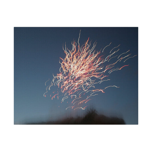 Red And Yellow Cluster Lines Fireworks Canvas - The Trio Synergize Group