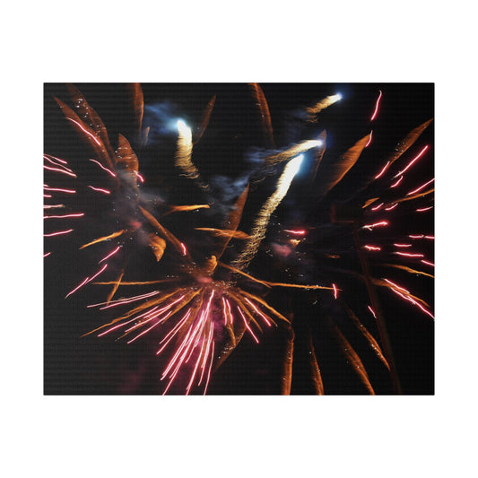 Red/Orange Exploding Fireworks Canvas - The Trio Synergize Group