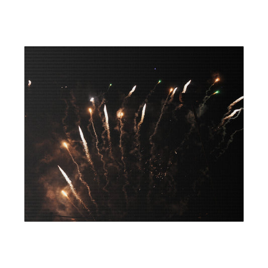Yellow And White Fireworks With Yellow Smoke Canvas - The Trio Synergize Group