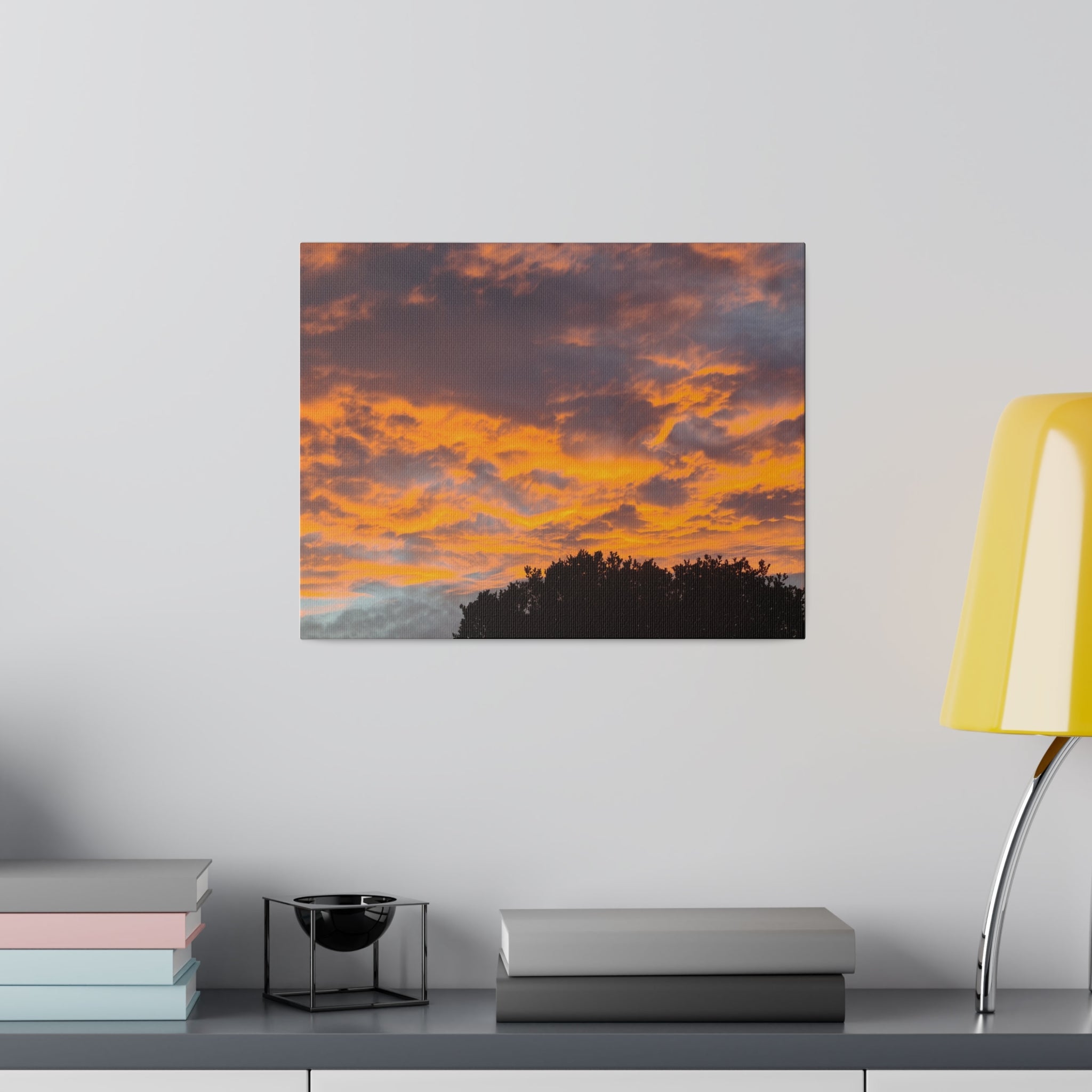 Orange Clouds Due To Sunset Canvas - The Trio Synergize Group