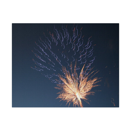 Orange Firework And Purple Sparks, Matte Canvas - The Trio Synergize Group
