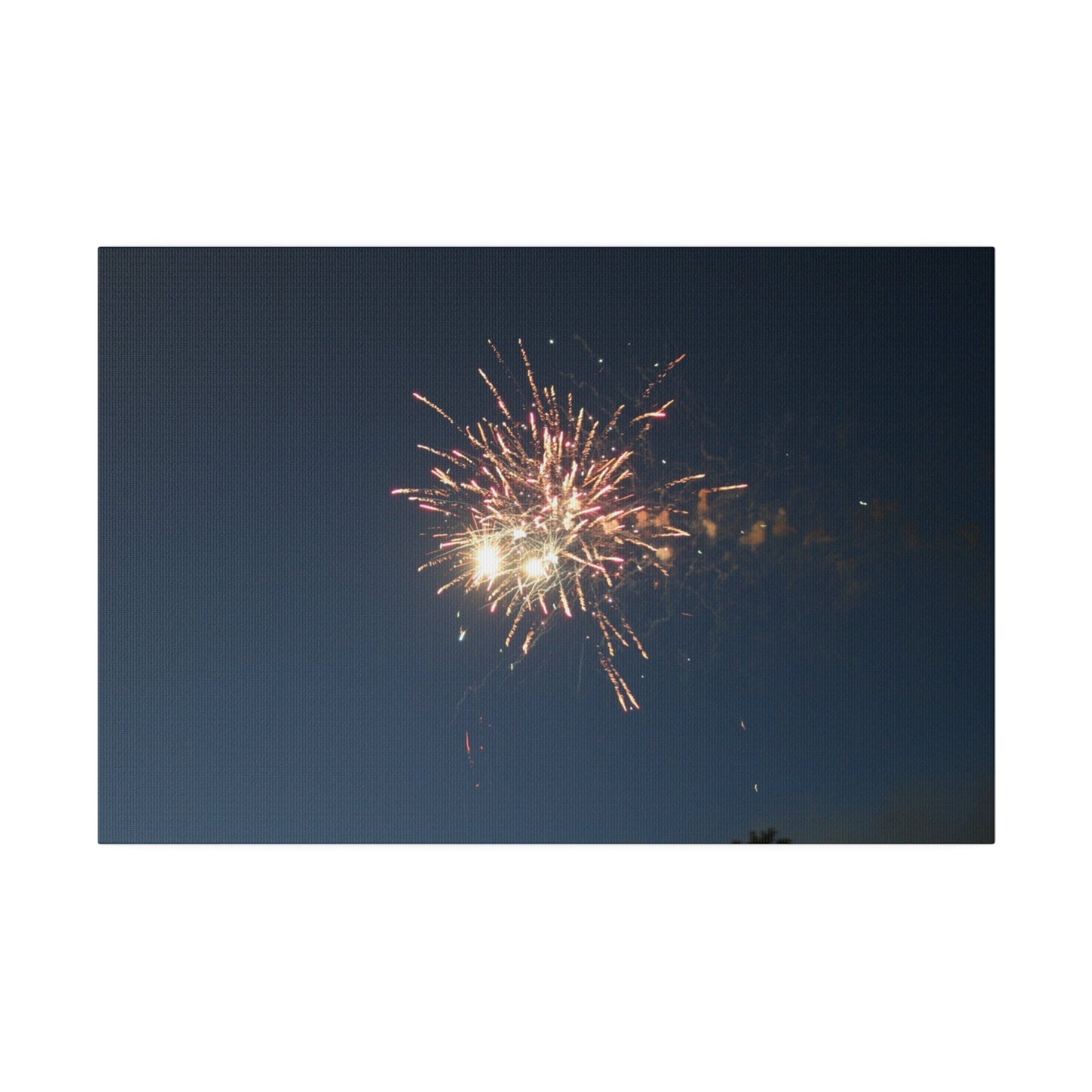 Orange Firework With Red Sparks, Matte Canvas, Stretched, 0.75" - The Trio Synergize Group