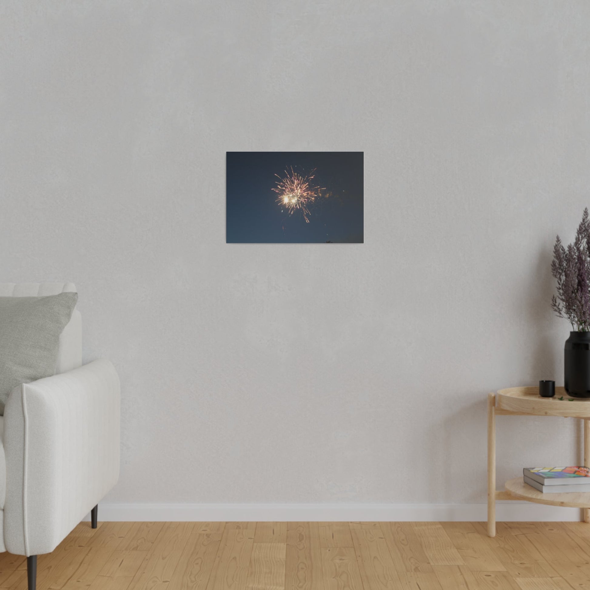 Orange Firework With Red Sparks, Matte Canvas, Stretched, 0.75" - The Trio Synergize Group