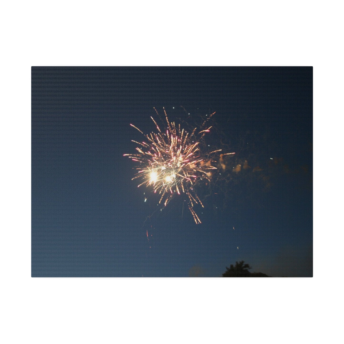 Orange Firework With Red Sparks, Matte Canvas, Stretched, 0.75" - The Trio Synergize Group