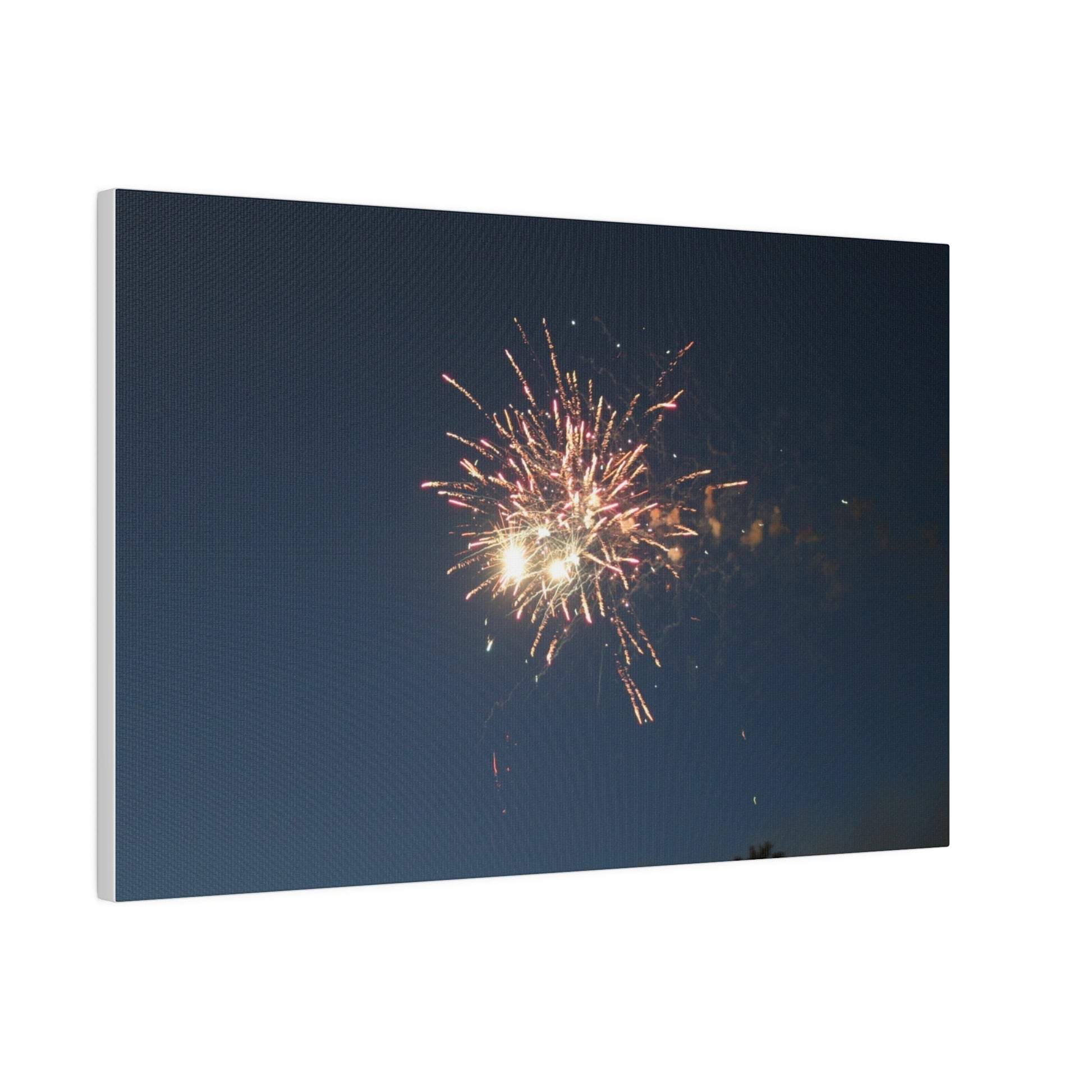 Orange Firework With Red Sparks, Matte Canvas, Stretched, 0.75" - The Trio Synergize Group