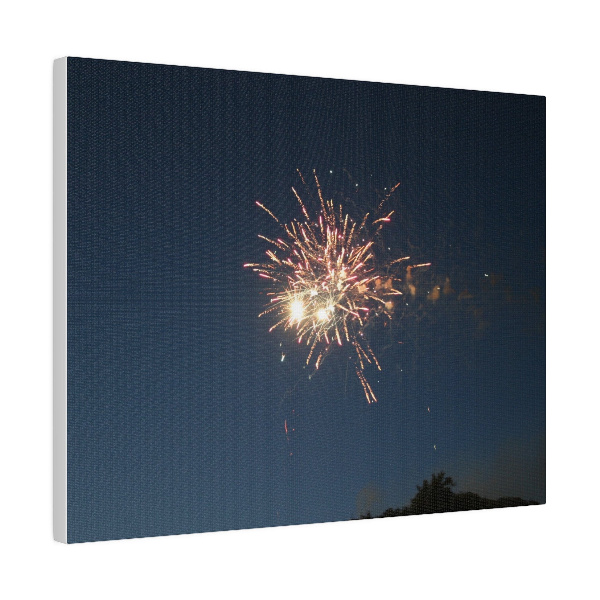 Orange Firework With Red Sparks, Matte Canvas, Stretched, 0.75" - The Trio Synergize Group