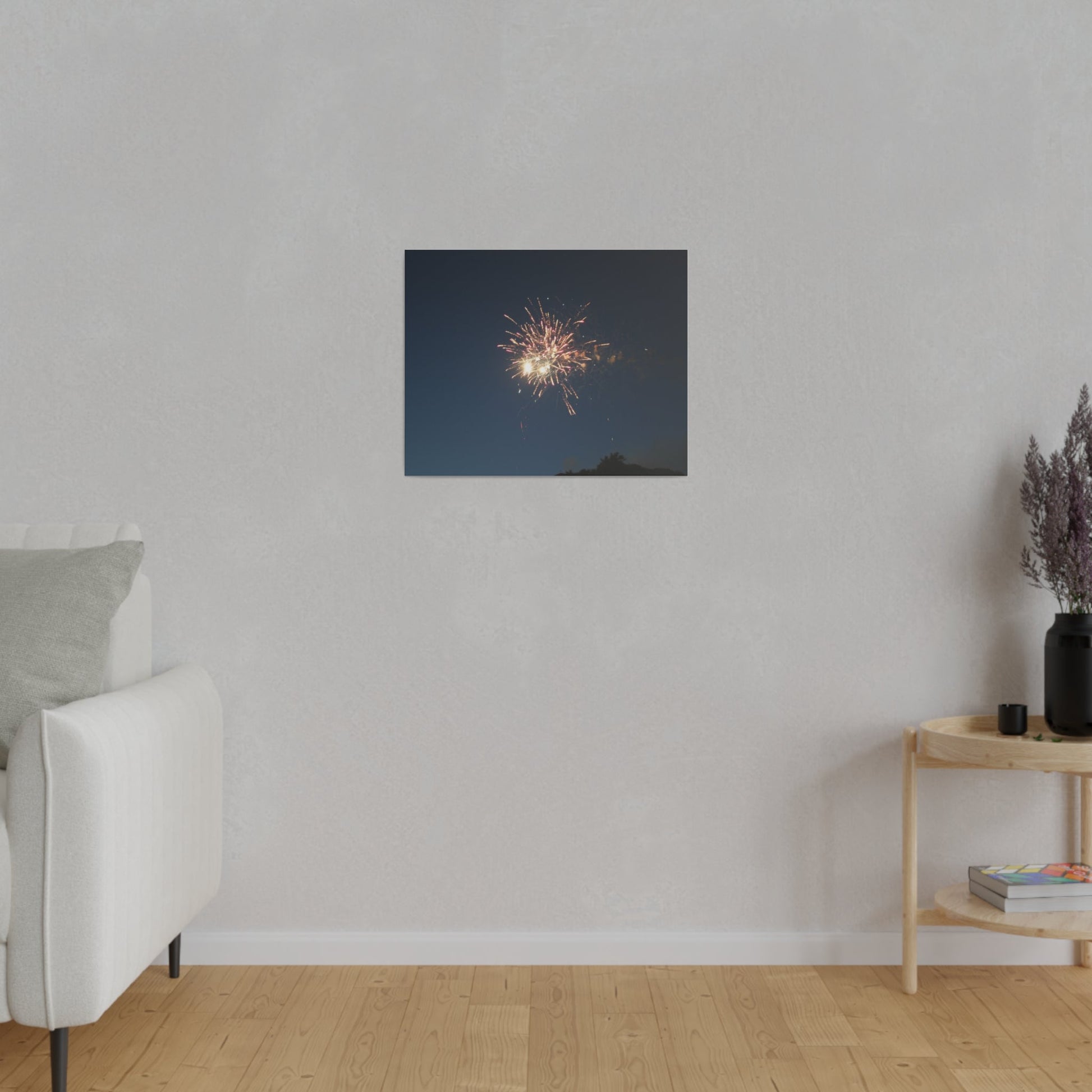 Orange Firework With Red Sparks, Matte Canvas, Stretched, 0.75" - The Trio Synergize Group