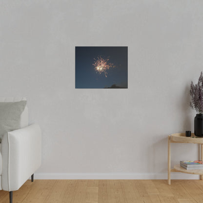 Orange Firework With Red Sparks, Matte Canvas, Stretched, 0.75" - The Trio Synergize Group