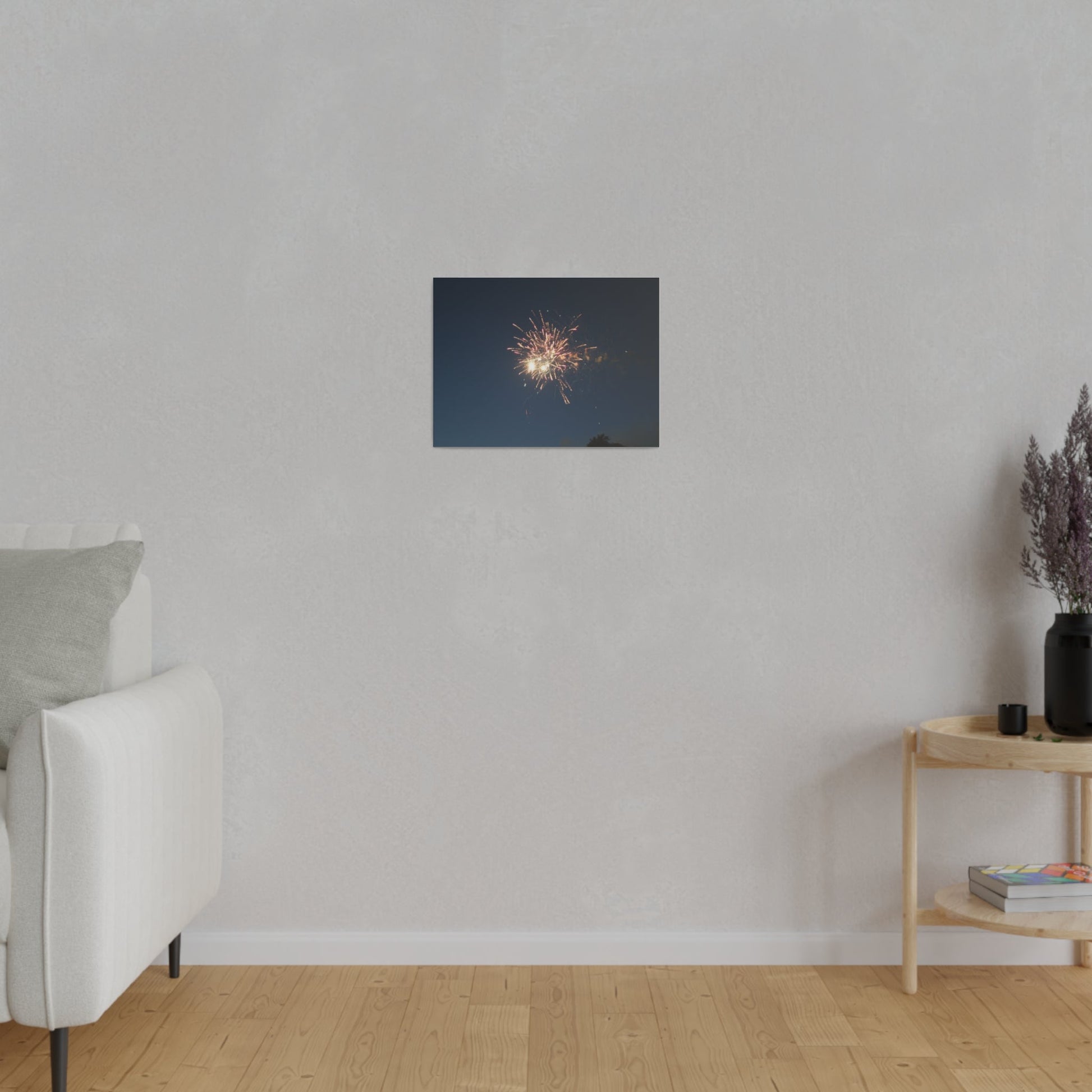 Orange Firework With Red Sparks, Matte Canvas, Stretched, 0.75" - The Trio Synergize Group