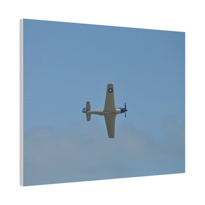 P - 51 Mustang Flying From The Left With A View Of The Undercarriage, Matte Canvas, Stretched, 0.75" - The Trio Synergize Group
