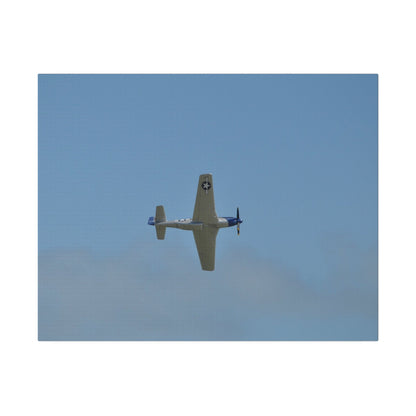 P - 51 Mustang Flying From The Left With A View Of The Undercarriage, Matte Canvas, Stretched, 0.75" - The Trio Synergize Group