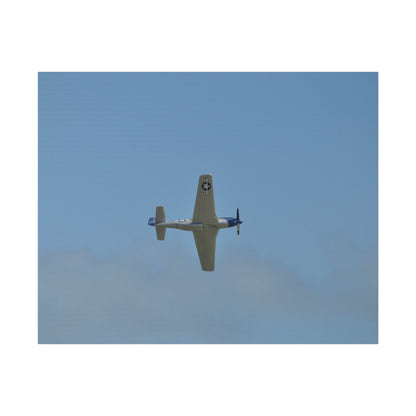 P - 51 Mustang Flying From The Left With A View Of The Undercarriage, Matte Canvas, Stretched, 0.75" - The Trio Synergize Group
