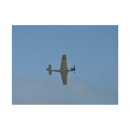 P - 51 Mustang Flying From The Left With A View Of The Undercarriage, Matte Canvas, Stretched, 0.75" - The Trio Synergize Group