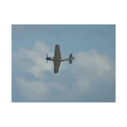 P - 51 Mustang Flying From The Right With A View Of The Undercarriage, Matte Canvas, Stretched, 0.75" - The Trio Synergize Group
