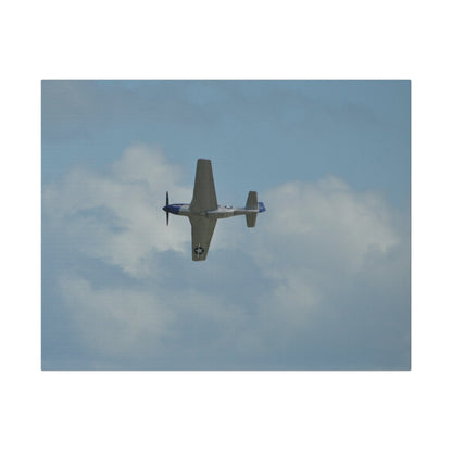 P - 51 Mustang Flying From The Right With A View Of The Undercarriage, Matte Canvas, Stretched, 0.75" - The Trio Synergize Group