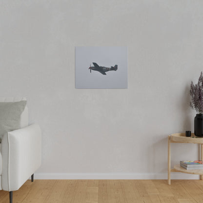 P - 51D Mustang Flying From The Right Side View, Matte Canvas, Stretched, 0.75" - The Trio Synergize Group