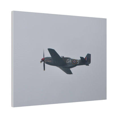 P - 51D Mustang Flying From The Right Side View, Matte Canvas, Stretched, 0.75" - The Trio Synergize Group