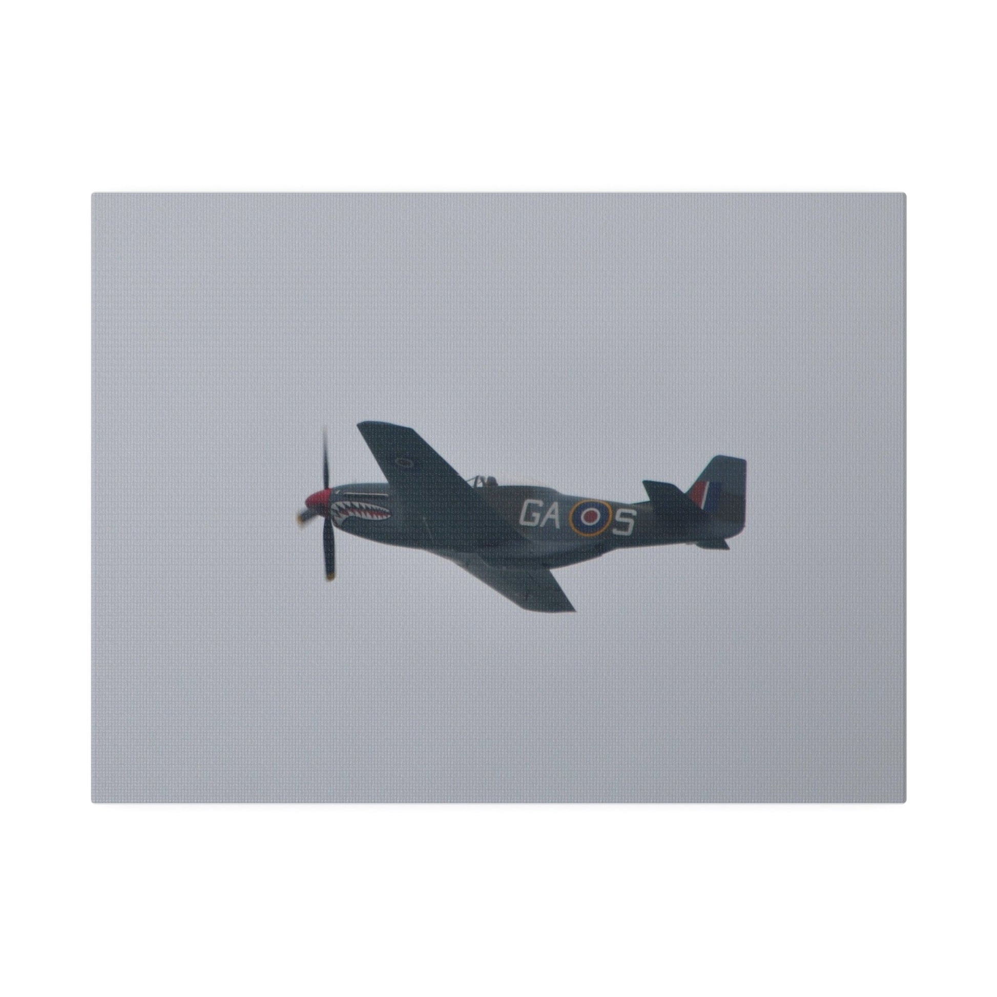 P - 51D Mustang Flying From The Right Side View, Matte Canvas, Stretched, 0.75" - The Trio Synergize Group