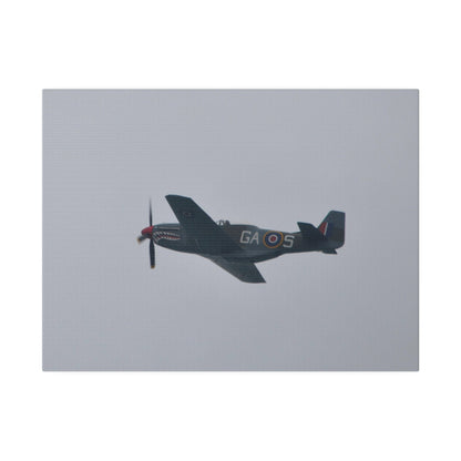 P - 51D Mustang Flying From The Right Side View, Matte Canvas, Stretched, 0.75" - The Trio Synergize Group