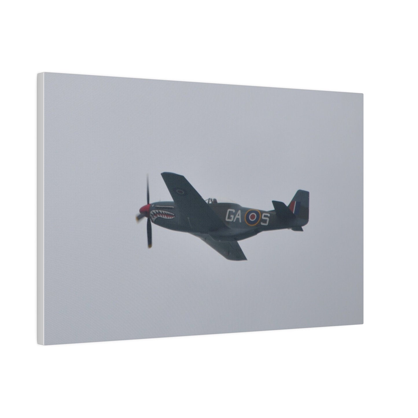 P - 51D Mustang Flying From The Right Side View, Matte Canvas, Stretched, 0.75" - The Trio Synergize Group