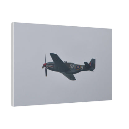 P - 51D Mustang Flying From The Right Side View, Matte Canvas, Stretched, 0.75" - The Trio Synergize Group