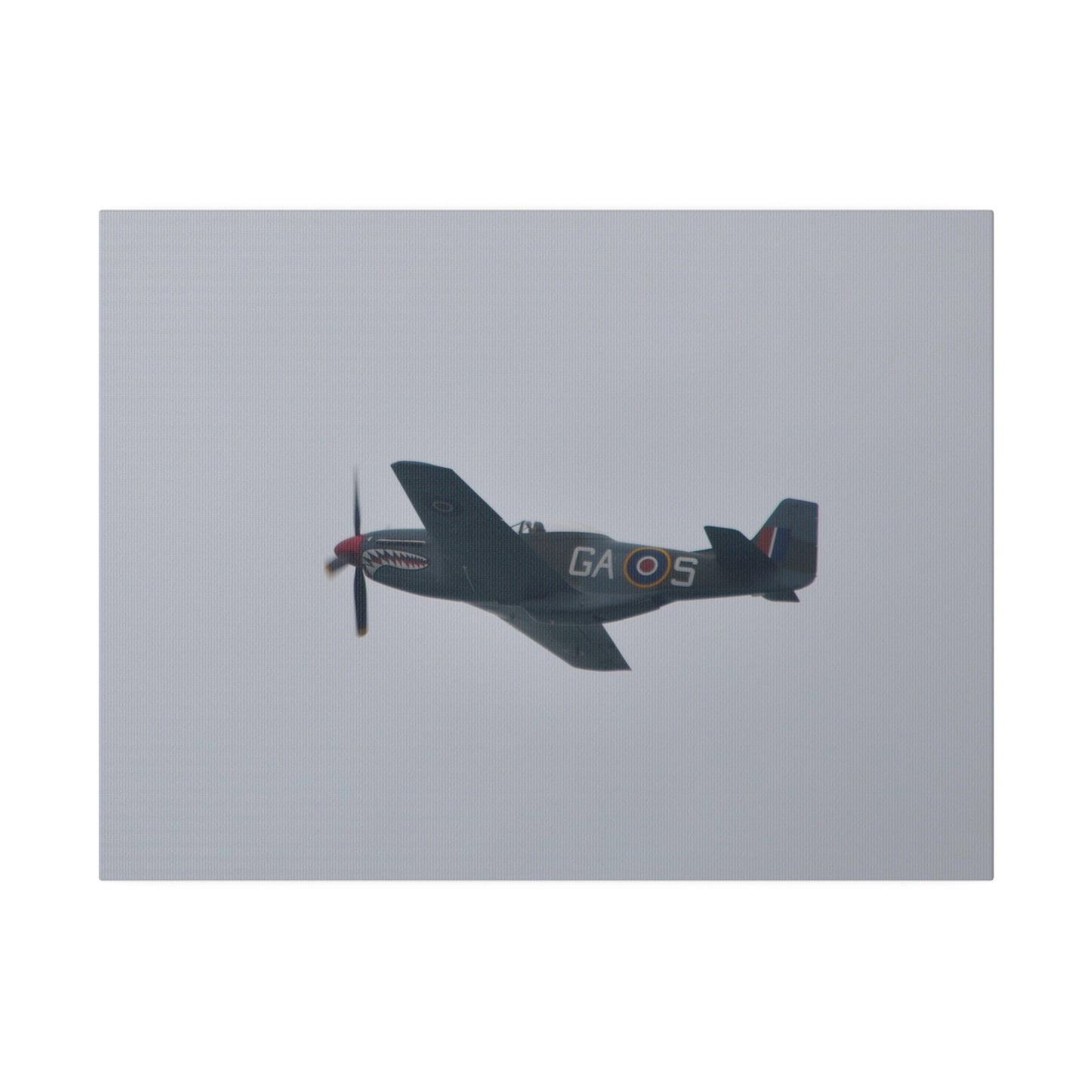 P - 51D Mustang Flying From The Right Side View, Matte Canvas, Stretched, 0.75" - The Trio Synergize Group