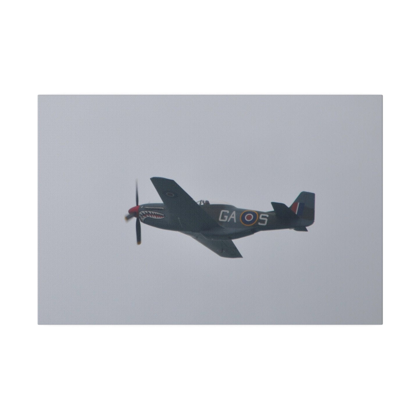 P - 51D Mustang Flying From The Right Side View, Matte Canvas, Stretched, 0.75" - The Trio Synergize Group