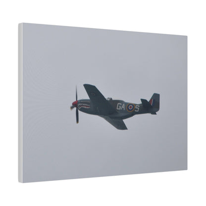 P - 51D Mustang Flying From The Right Side View, Matte Canvas, Stretched, 0.75" - The Trio Synergize Group