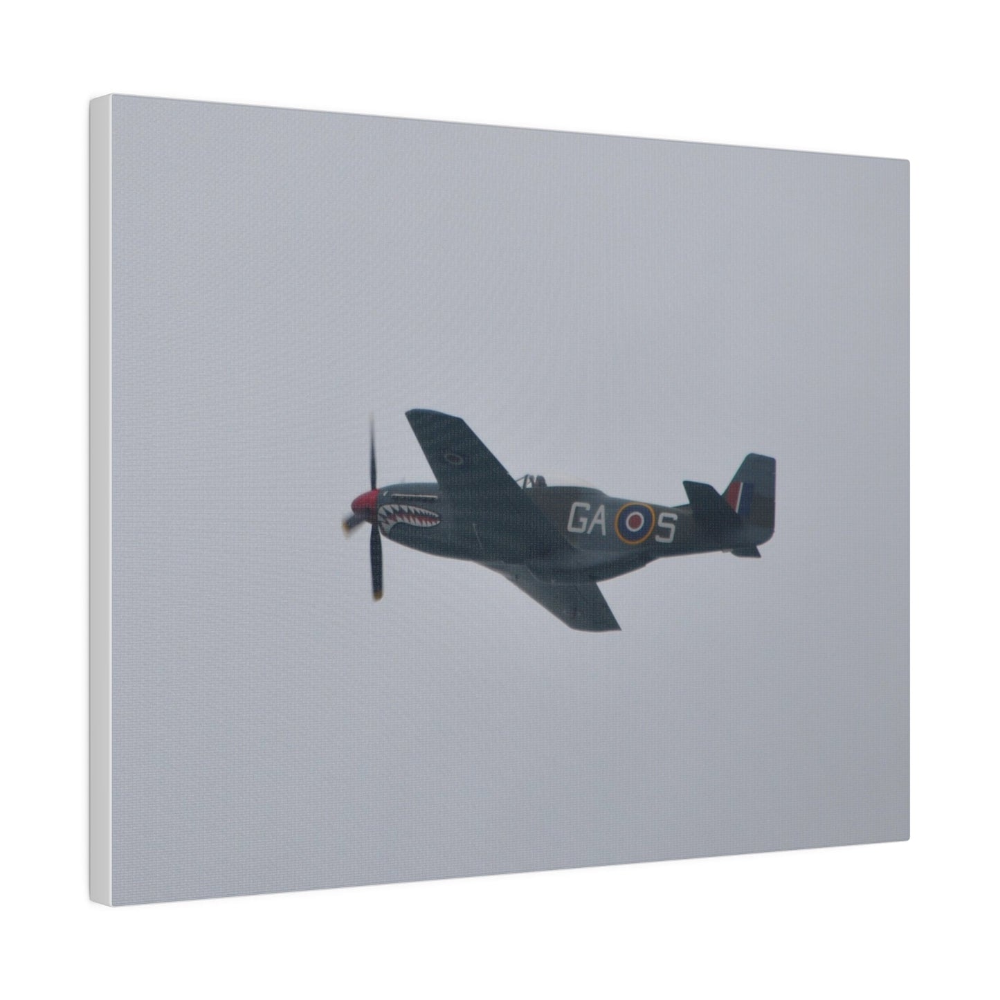 P - 51D Mustang Flying From The Right Side View, Matte Canvas, Stretched, 0.75" - The Trio Synergize Group