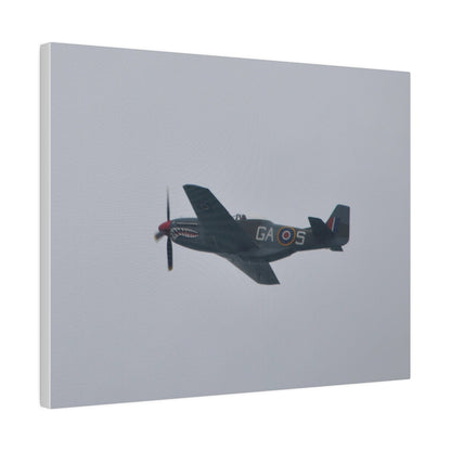 P - 51D Mustang Flying From The Right Side View, Matte Canvas, Stretched, 0.75" - The Trio Synergize Group