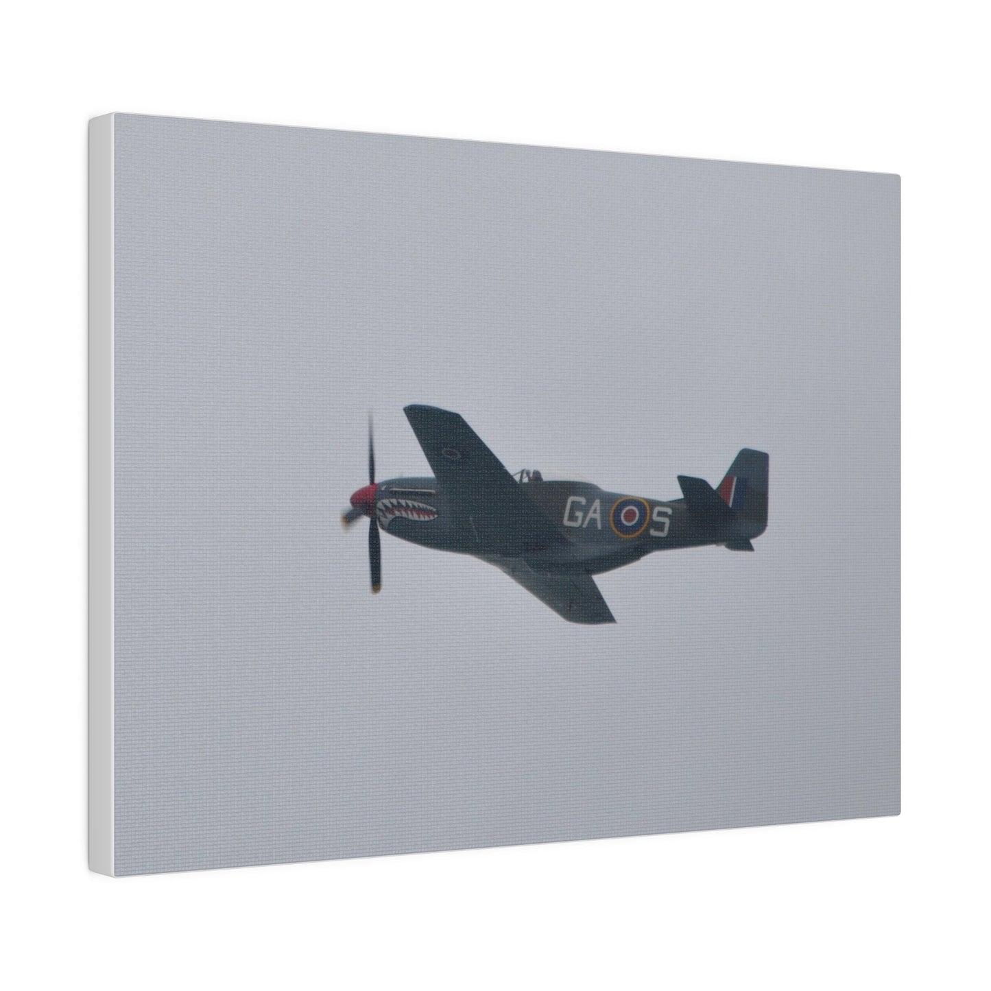 P - 51D Mustang Flying From The Right Side View, Matte Canvas, Stretched, 0.75" - The Trio Synergize Group