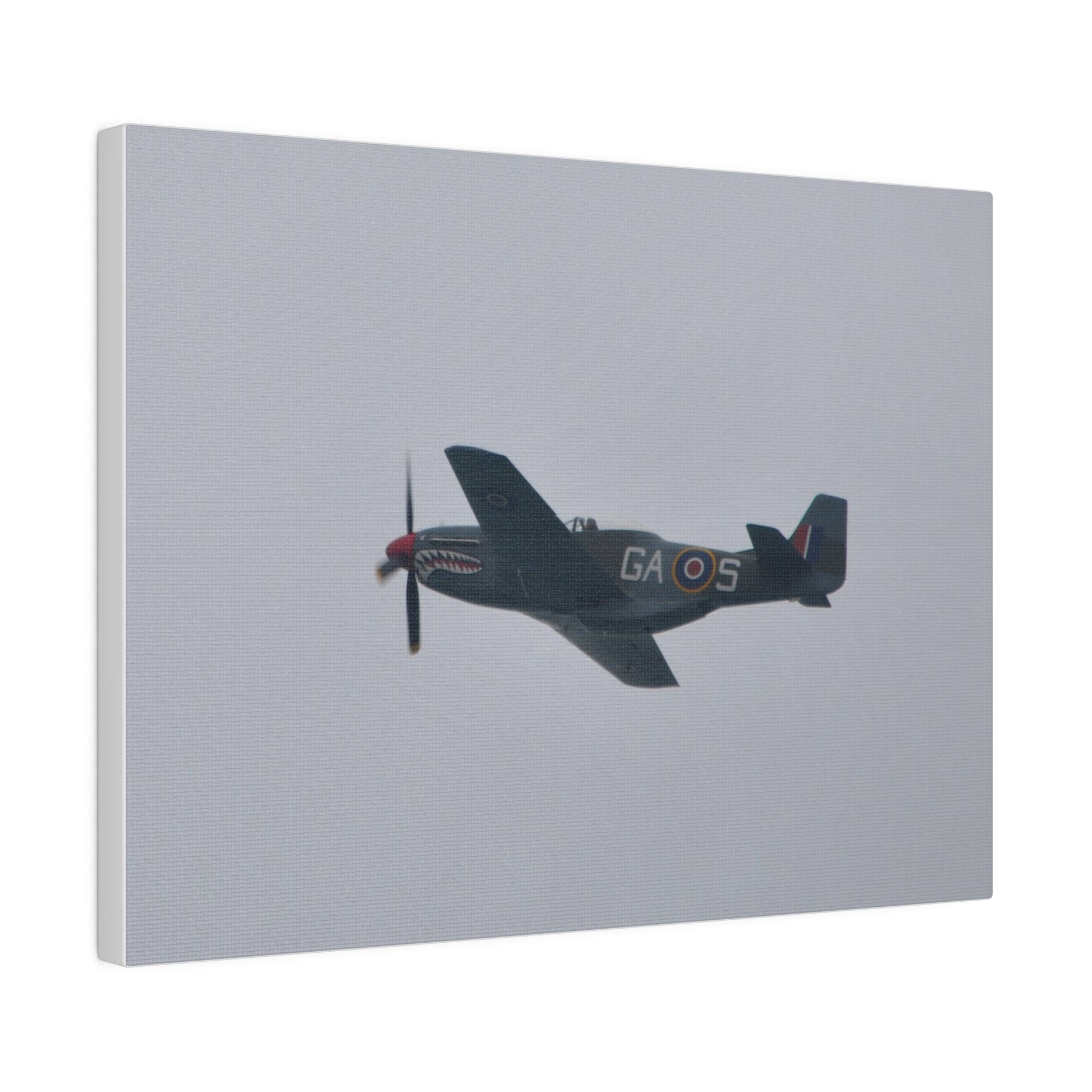 P - 51D Mustang Flying From The Right Side View, Matte Canvas, Stretched, 0.75" - The Trio Synergize Group