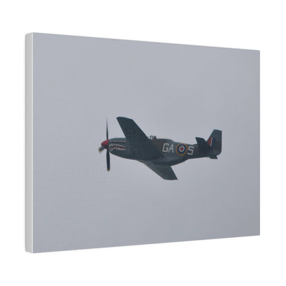 P - 51D Mustang Flying From The Right Side View, Matte Canvas, Stretched, 0.75" - The Trio Synergize Group