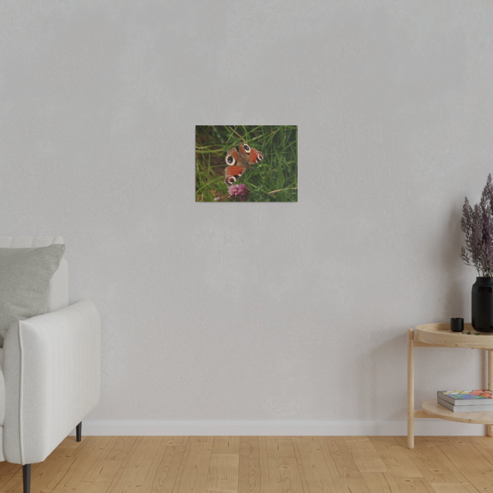 Peacock Butterfly On A Flower, Matte Canvas, Stretched, 0.75" - The Trio Synergize Group