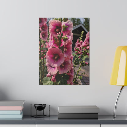 Pink Hollyhock, Matte Canvas, Stretched, 0.75" - The Trio Synergize Group