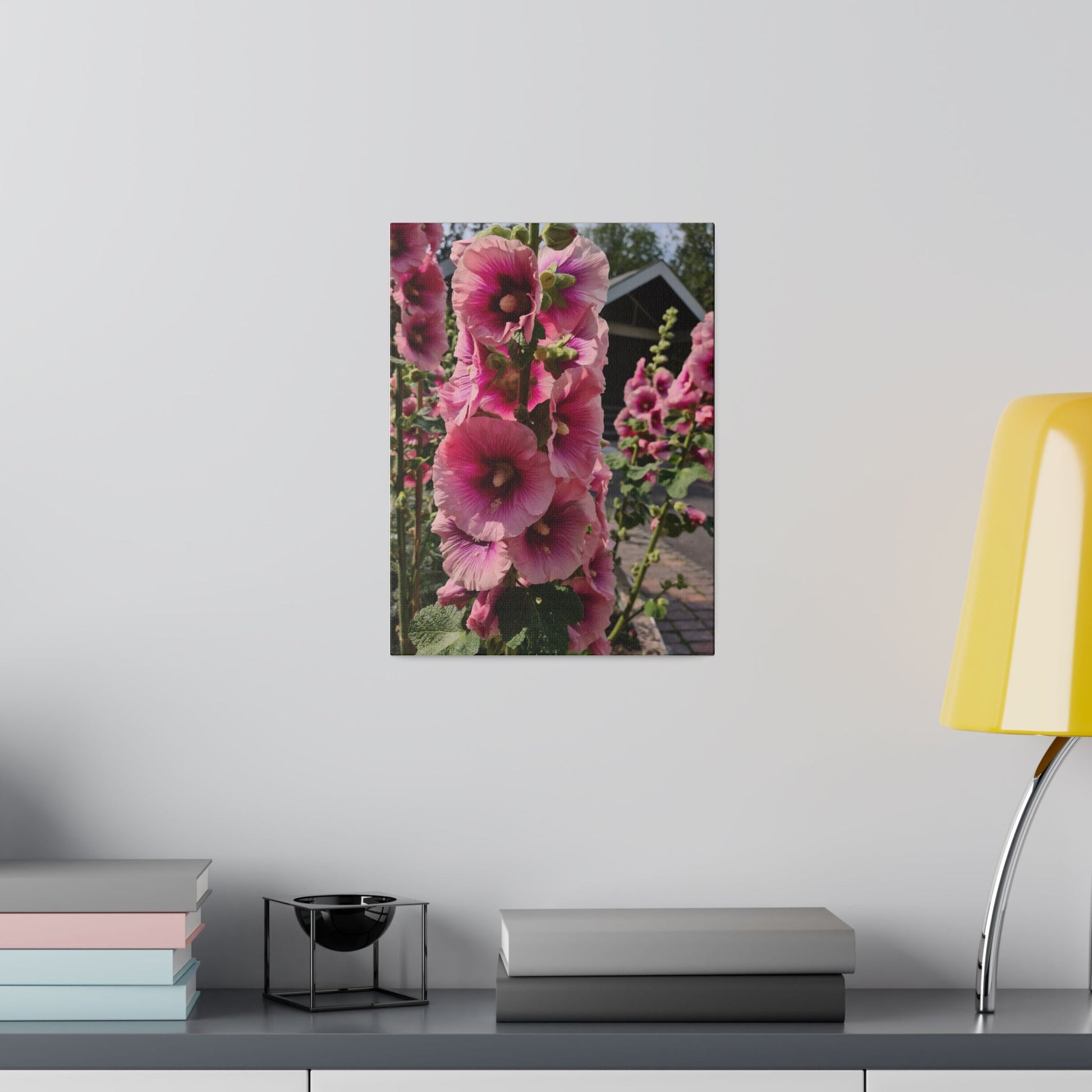 Pink Hollyhock, Matte Canvas, Stretched, 0.75" - The Trio Synergize Group