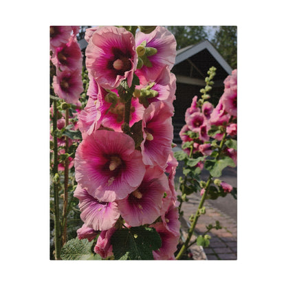 Pink Hollyhock, Matte Canvas, Stretched, 0.75" - The Trio Synergize Group