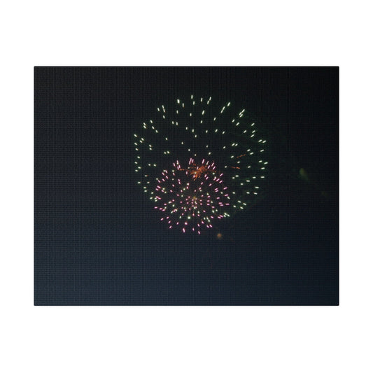 Red And Green Exploding Fireworks Canvas - The Trio Synergize Group