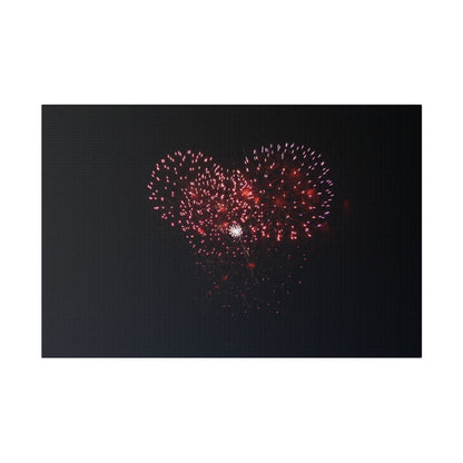 Red Firework In Night Sky, Matte Canvas, Stretched, 0.75" - The Trio Synergize Group