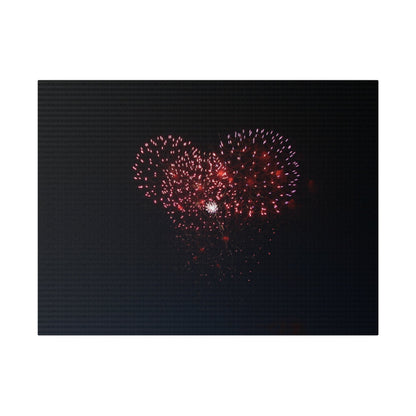 Red Firework In Night Sky, Matte Canvas, Stretched, 0.75" - The Trio Synergize Group