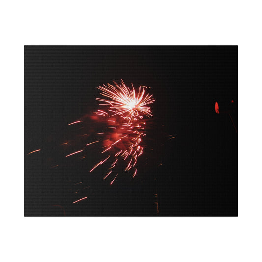 Red Sparkle Firework, Matte Canvas - The Trio Synergize Group