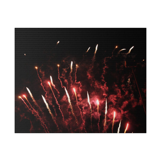 Red Fireworks With Red Smoke Canvas - The Trio Synergize Group