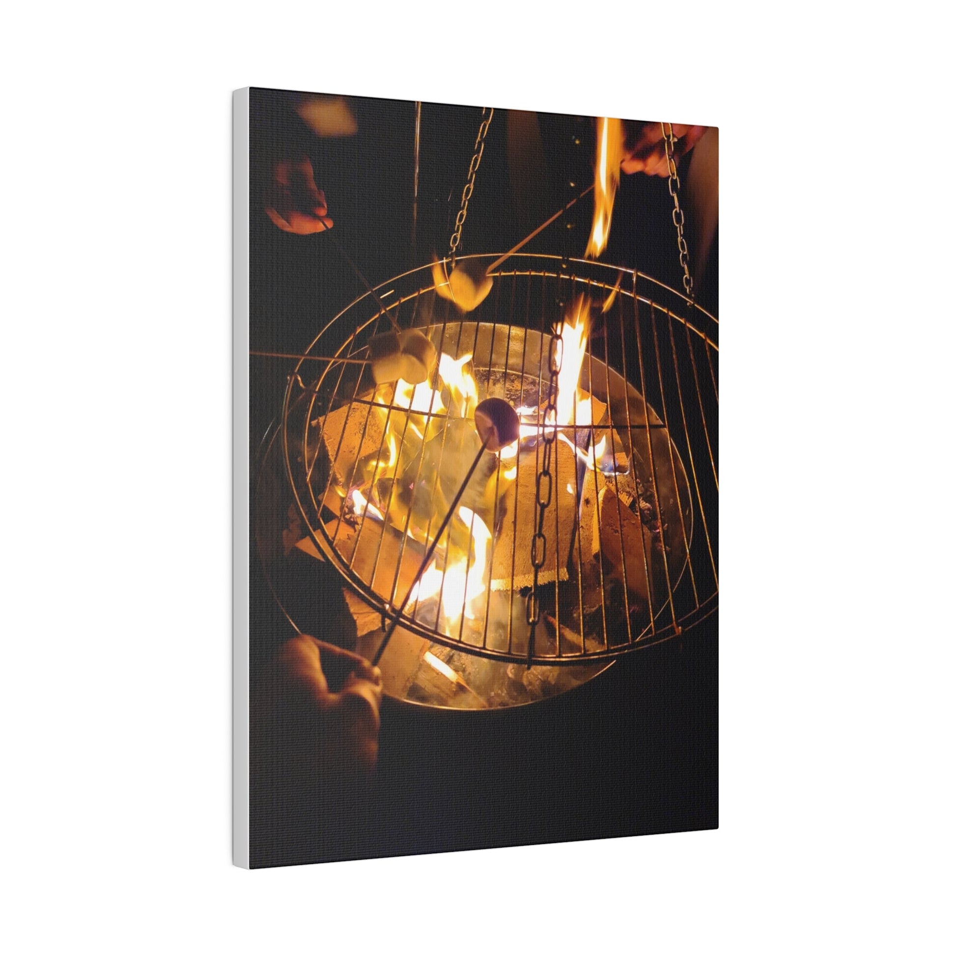 Roasting Marshmallows Over A Fire Pit, Matte Canvas, Stretched, 0.75" - The Trio Synergize Group
