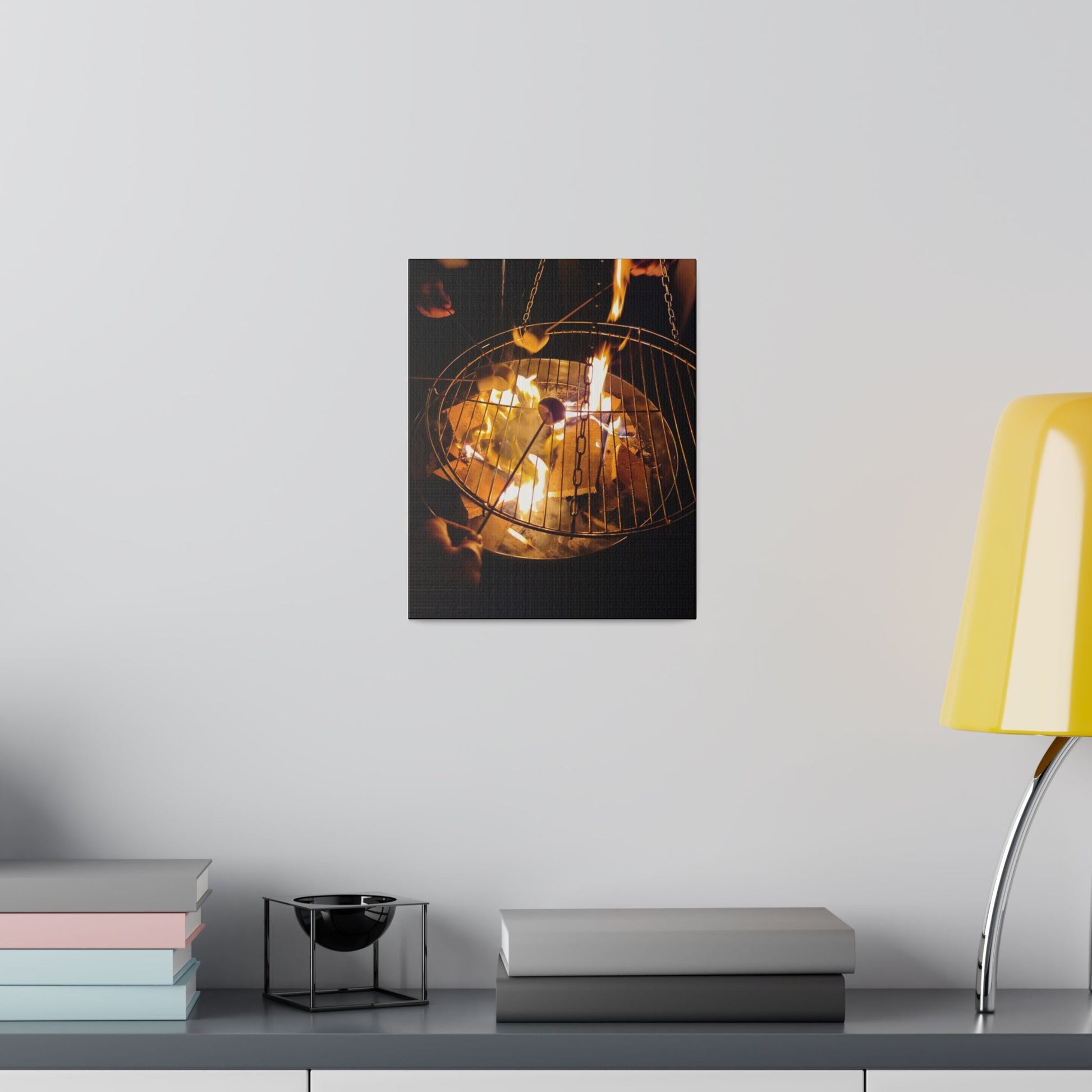 Roasting Marshmallows Over A Fire Pit, Matte Canvas, Stretched, 0.75" - The Trio Synergize Group