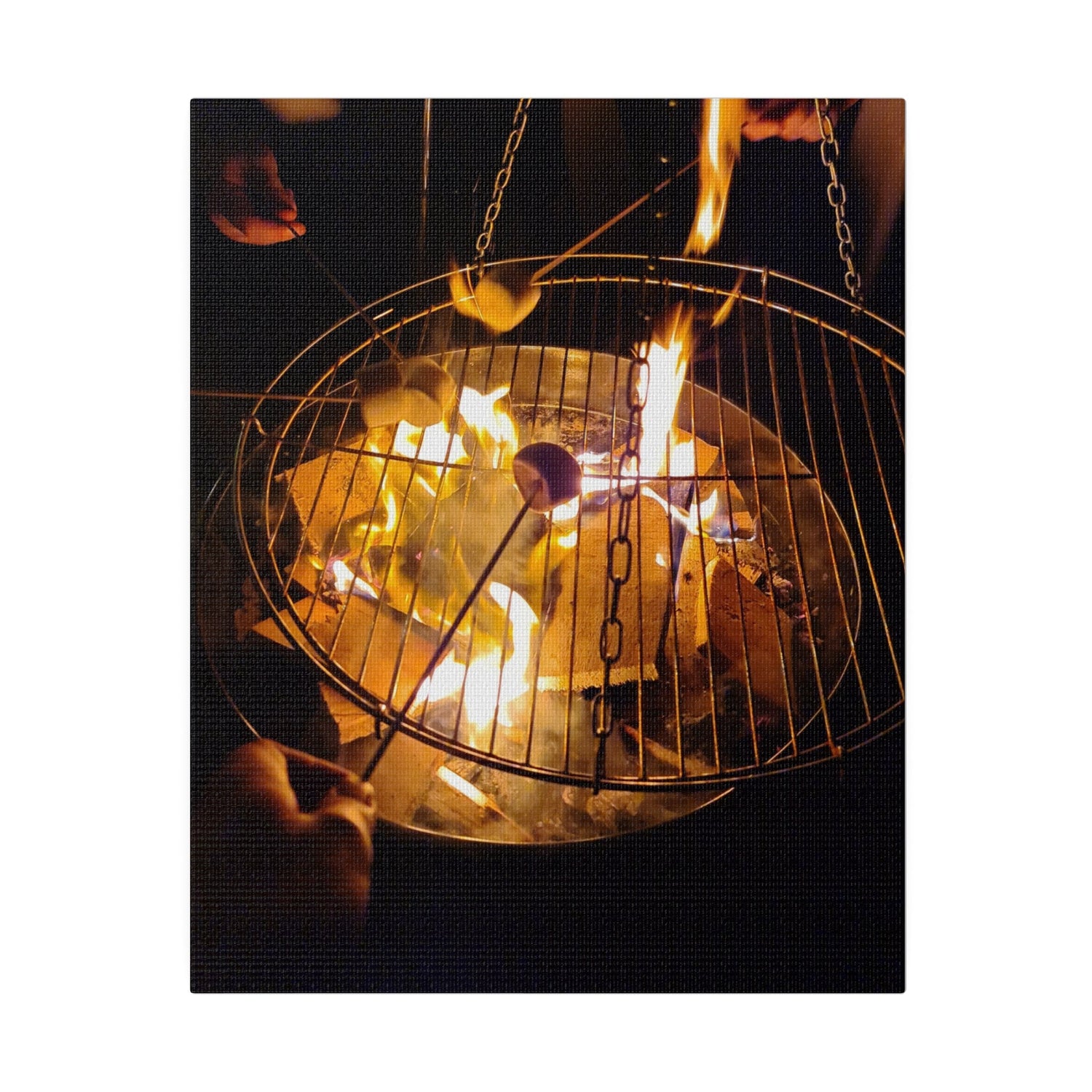 Roasting Marshmallows Over A Fire Pit, Matte Canvas, Stretched, 0.75" - The Trio Synergize Group