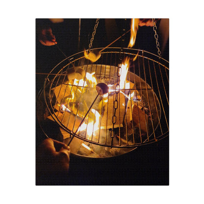 Roasting Marshmallows Over A Fire Pit, Matte Canvas, Stretched, 0.75" - The Trio Synergize Group